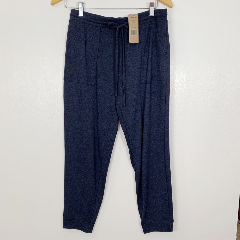 Michael Stars Indigo French terry drawstring pants size medium